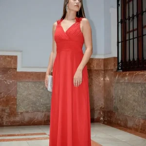Vestido Imperio Aplique Flor