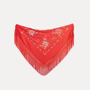 MANTON GUADRADO MEDIANO FONDO ROJO