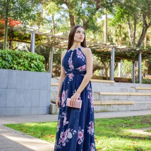 Vestido Halter Flores