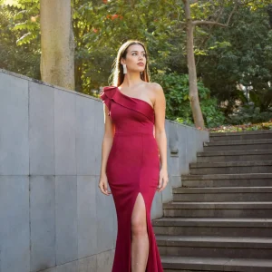 Vestido Asimétrico Volante Lycra