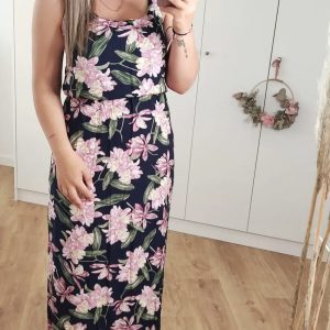 Vestido DORIS fondo azul marino