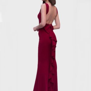 Vestido largo Barbara granate