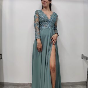 Vestido largo Monteros Verde menta