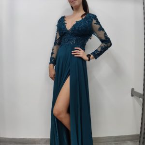 Vestido largo Monteros Verde pato