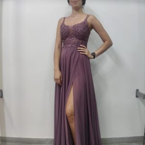 Vestido fiesta Pinamar Malva empolvado