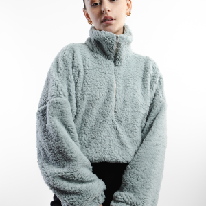 CHAQUETA MUJER CORTA ESTELA BORREGO GRIS