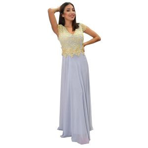 Vestido largo gris talla grande