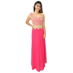 Vestido largo fucsia talla grande