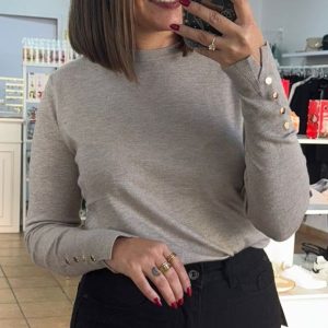 Jersey Botones Taupe