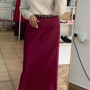 Falda Satén Granate