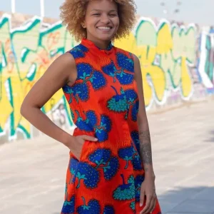 Vestido Camisero Cuello Mao Bolsillos EBADI