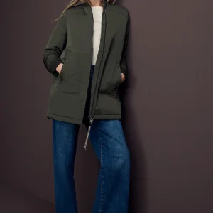 Chaqueta larga capucha desmontable