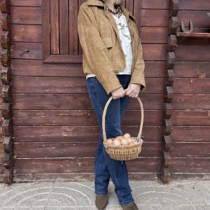 Chaqueta antelina camel