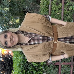 Chaleco guateado camel