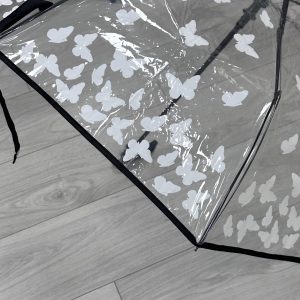 Paraguas transparente mariposas