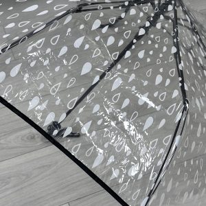 Paraguas transparente gotas