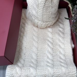 Conjunto gorro y bufanda vainilla