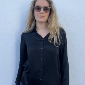 Camisa raso negra Sera