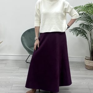 Falda antelina berenjena