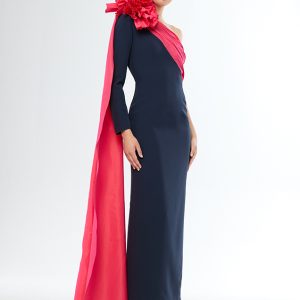 VESTIDO LARGO COMBINADO