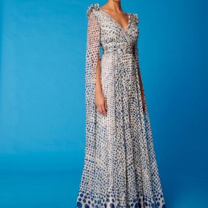 Vestido largo de lunares