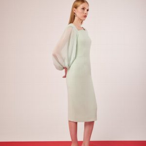 Vestido combinado de gasa