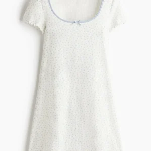 VESTIDO CORTO AZUL CON BLANCO ESTAMPADO