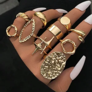 SET DE ANILLOS DORADOS