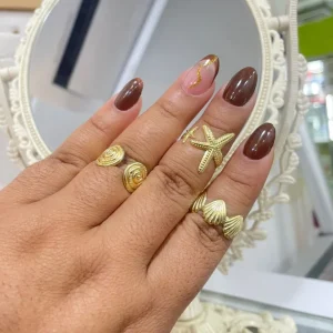 SET DE ANILLOS DORADOS