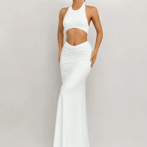 VESTIDO BLANCO CON ESCOTE