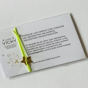 Pulsera amarilla flúor con estrella