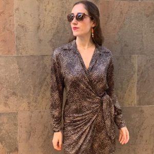 Vestido cruzado animal print Carla