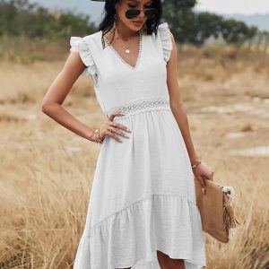 Vestido ibicenco blanco boho chic largo
