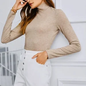 Suéter manga larga color piel