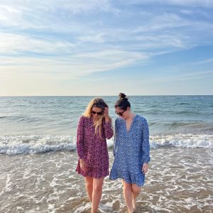 Vestido estampado azul Loto