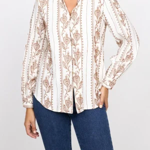 Blusa bordada blanco roto