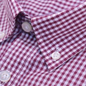 Camisa cuadro vichy granate