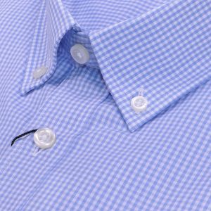 Camisa cuadro vichy pequeño celeste