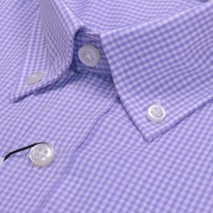 Camisa cuadro vichy pequeño morado