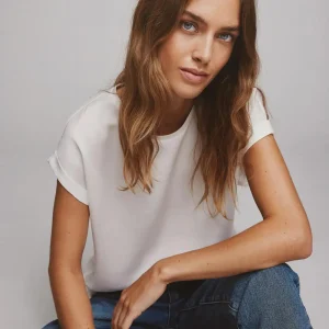 Camiseta blanca satinada Vila