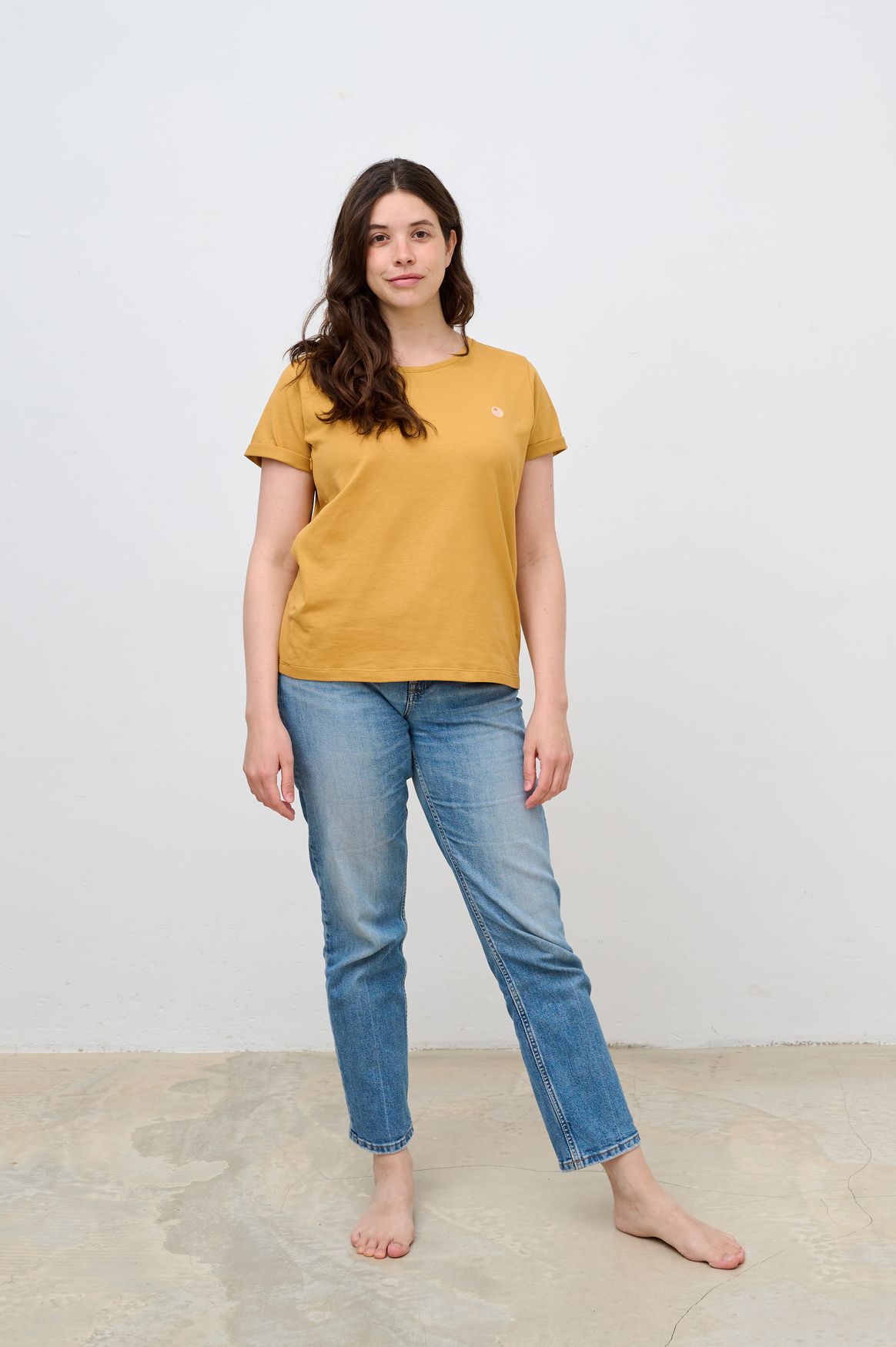 Camiseta de lactancia MOSTAZA algodón orgánico