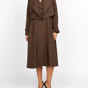 Conjunto vestido y chaqueta marrón chocolate