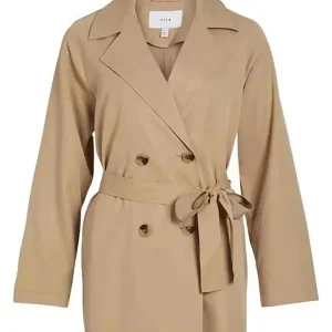 Gabardina corta camel