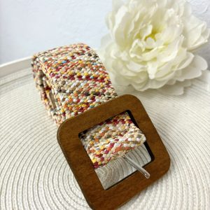 Cinturón hebilla madera