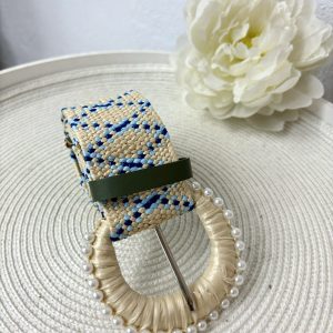 Cinturón rafia con perla