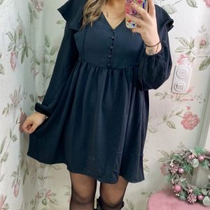 Vestido corto volantes