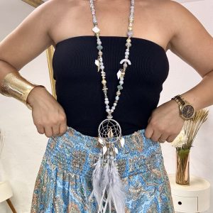 Collar atrapa sueños pluma