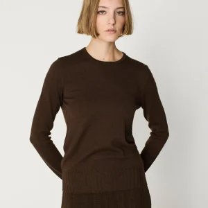 Jersey Canalé marrón cuello redondo ESCORPIÓN