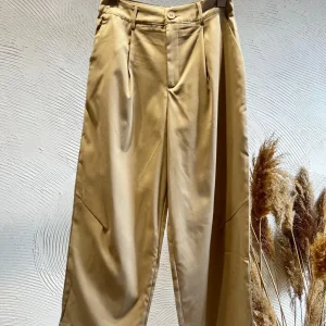 Pantalón de pinza delantera Camel