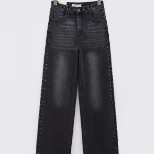 Pantalón Tachuelas Wide Leg negro